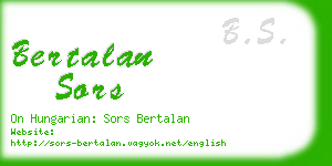 bertalan sors business card